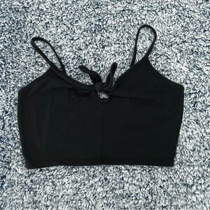 Black tie detail tank top